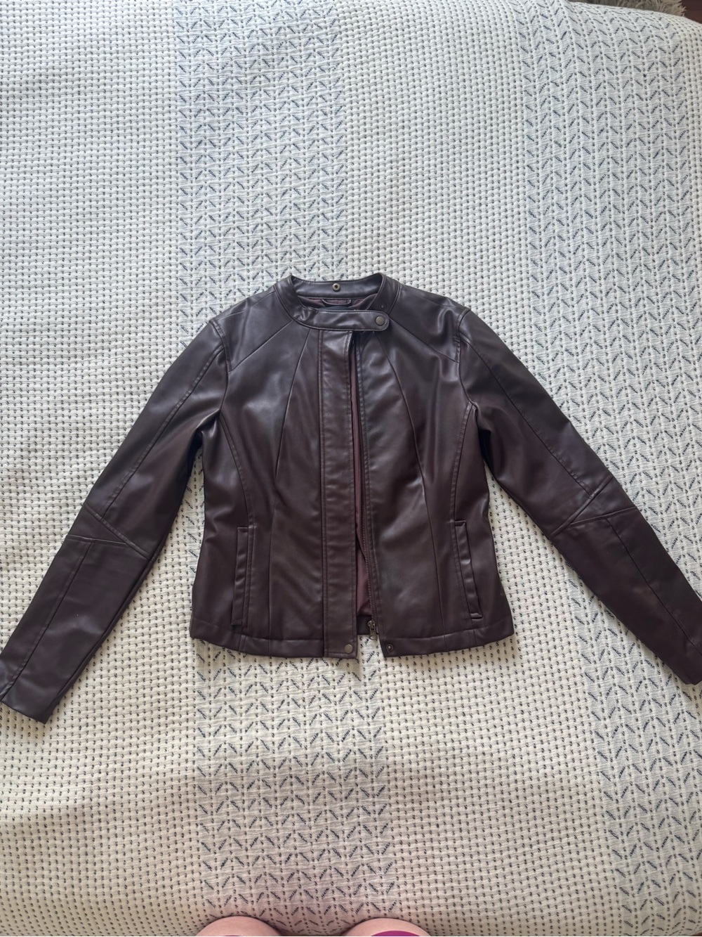 Jack by BB Dakota Brown Faux Leather Moto Jacket